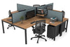 Quadro Square Legs 4 Person Corner Workstation [1400L x 1800W with Cable Scallop] - Thumbnail 20 