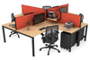 Quadro Square Legs 4 Person Corner Workstation [1800L x 1800W with Cable Scallop] - Thumbnail 9 