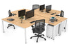 Quadro Square Legs 4 Person Corner Workstation [1800L x 1800W with Cable Scallop] - Thumbnail 36 