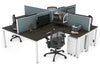 Quadro Square Legs 4 Person Corner Workstation [1800L x 1800W with Cable Scallop] - Thumbnail 55 