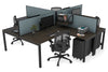 Quadro Square Legs 4 Person Corner Workstation [1800L x 1800W with Cable Scallop] - Thumbnail 27 