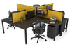 Quadro Square Legs 4 Person Corner Workstation [1800L x 1800W with Cable Scallop] - Thumbnail 24 