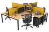 Quadro Square Legs 4 Person Corner Workstation [1800L x 1800W with Cable Scallop] - Thumbnail 10 