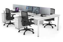  - Quadro Square Leg 4 Person Office Workstations [1200L x 700W] - 1