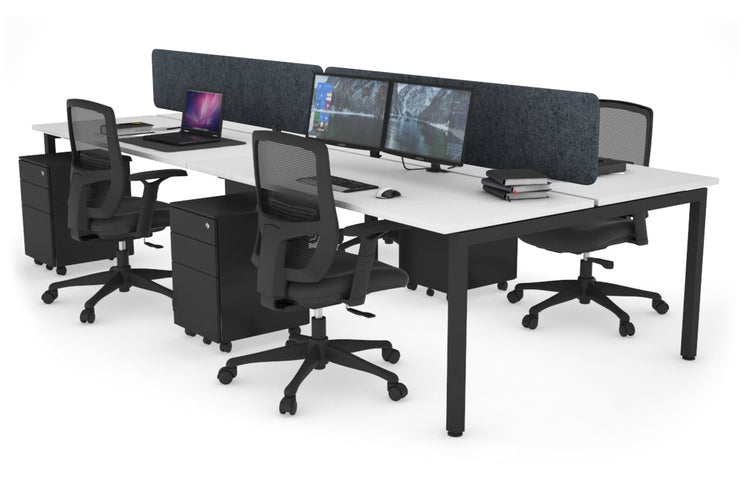 Quadro Square Leg 4 Person Office Workstations [1200L x 700W] Jasonl black leg white dark grey echo panel (400H x 1200W)