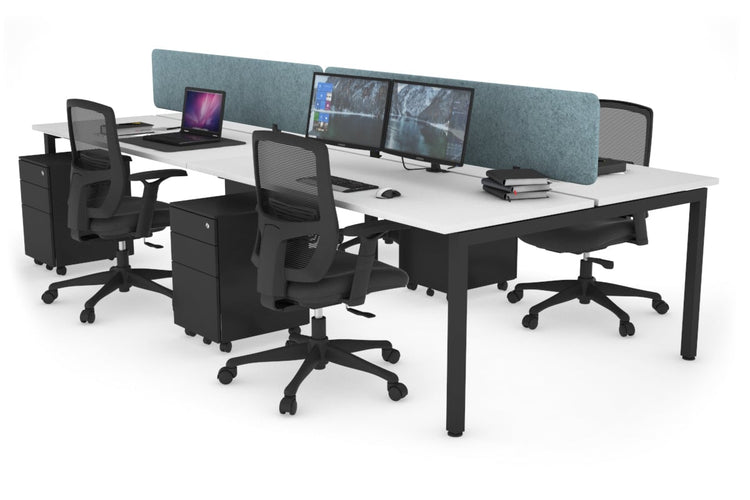 Quadro Square Leg 4 Person Office Workstations [1200L x 700W] Jasonl black leg white blue echo panel (400H x 1200W)