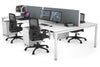 Quadro Square Legs 4 Person Office Workstation [1600L x 800W with Cable Scallop] - Thumbnail 11 