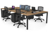 Quadro Square Legs 4 Person Office Workstation [1600L x 800W with Cable Scallop] - Thumbnail 64 