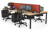 Quadro Square Legs 4 Person Office Workstation [1800L x 700W] - Thumbnail 58 