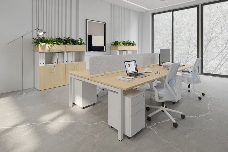 Quadro Square Leg 4 Person Office Workstations [1800L x 700W] Jasonl 