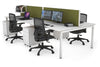 Quadro Square Legs 4 Person Office Workstation [1800L x 700W] - Thumbnail 8 