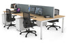 Quadro Square Legs 4 Person Office Workstation [1800L x 700W] - Thumbnail 20 