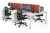 Quadro Square Legs 4 Person Office Workstation [1800L x 700W] - Thumbnail 6 