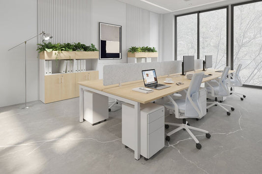 Quadro Square Leg 6 Person Office Workstations [1200L x 700W] Jasonl 