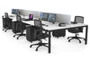 Quadro Square Legs 6 Person Office Workstation [1200L x 800W with Cable Scallop] - Thumbnail 45 