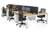 Quadro Square Legs 6 Person Office Workstation [1200L x 800W with Cable Scallop] - Thumbnail 83 