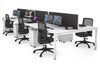 Quadro Square Legs 6 Person Office Workstation [1200L x 800W with Cable Scallop] - Thumbnail 12 