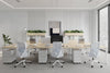 Quadro Square Legs 6 Person Office Workstation [1200L x 800W with Cable Scallop] - Thumbnail 3 