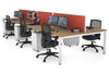 Quadro Square Legs 6 Person Office Workstation [1200L x 800W with Cable Scallop] - Thumbnail 27 