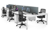 Quadro Square Legs 6 Person Office Workstation [1200L x 800W with Cable Scallop] - Thumbnail 11 