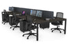 Quadro Square Legs 6 Person Office Workstation [1200L x 800W with Cable Scallop] - Thumbnail 75 