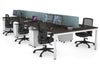 Quadro Square Legs 6 Person Office Workstation [1200L x 800W with Cable Scallop] - Thumbnail 36 