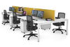 Quadro Square Legs 6 Person Office Workstation [1200L x 800W with Cable Scallop] - Thumbnail 8 