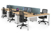 Quadro Square Legs 6 Person Office Workstation [1200L x 800W with Cable Scallop] - Thumbnail 16 