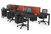Quadro Square Legs 6 Person Office Workstation [1200L x 800W with Cable Scallop] - Thumbnail 77 