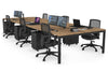 Quadro Square Legs 6 Person Office Workstation [1200L x 800W with Cable Scallop] - Thumbnail 62 