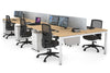 Quadro Square Legs 6 Person Office Workstation [1200L x 800W with Cable Scallop] - Thumbnail 14 