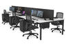 Quadro Square Legs 6 Person Office Workstation [1400L x 700W] - Thumbnail 52 