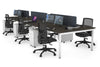 Quadro Square Legs 6 Person Office Workstation [1400L x 700W] - Thumbnail 34 
