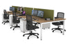 Quadro Square Legs 6 Person Office Workstation [1400L x 700W] - Thumbnail 28 