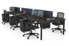 Quadro Square Legs 6 Person Office Workstation [1400L x 700W] - Thumbnail 74 