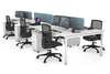 Quadro Square Legs 6 Person Office Workstation [1400L x 700W] - Thumbnail 5 
