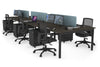 Quadro Square Legs 6 Person Office Workstation [1400L x 700W] - Thumbnail 75 