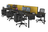 Quadro Square Legs 6 Person Office Workstation [1400L x 700W] - Thumbnail 77 