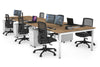 Quadro Square Legs 6 Person Office Workstation [1400L x 700W] - Thumbnail 21 