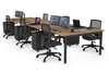 Quadro Square Legs 6 Person Office Workstation [1400L x 700W] - Thumbnail 61 