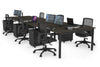 Quadro Square Legs 6 Person Office Workstation [1400L x 700W] - Thumbnail 72 
