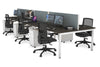 Quadro Square Legs 6 Person Office Workstation [1400L x 700W] - Thumbnail 40 