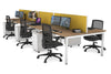 Quadro Square Legs 6 Person Office Workstation [1400L x 700W] - Thumbnail 27 