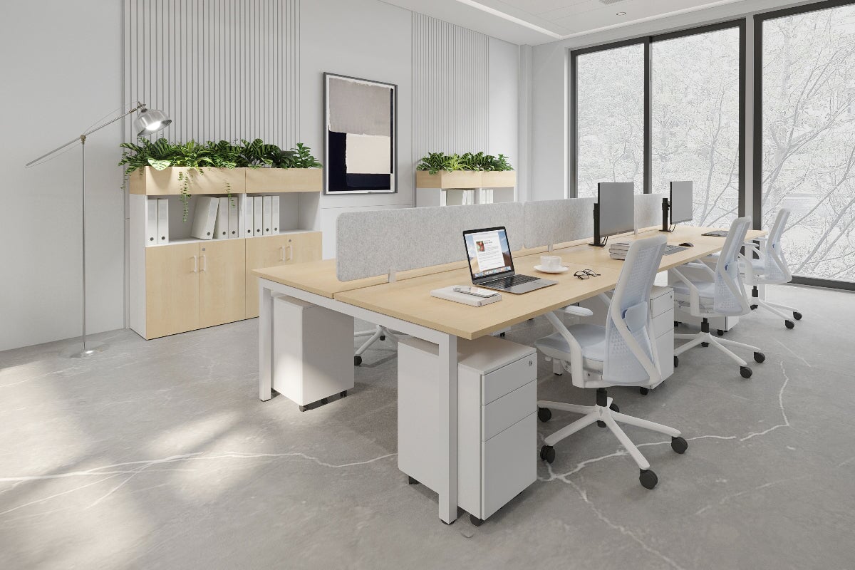 Quadro Square Leg 6 Person Office Workstations [1400L x 700W] Jasonl 
