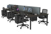 Quadro Square Legs 6 Person Office Workstation [1400L x 700W] - Thumbnail 80 