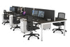 Quadro Square Legs 6 Person Office Workstation [1400L x 700W] - Thumbnail 41 