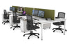 Quadro Square Legs 6 Person Office Workstation [1400L x 700W] - Thumbnail 8 