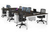 Quadro Square Legs 6 Person Office Workstation [1400L x 800W with Cable Scallop] - Thumbnail 33 