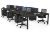 Quadro Square Legs 6 Person Office Workstation [1400L x 800W with Cable Scallop] - Thumbnail 75 