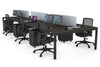 Quadro Square Legs 6 Person Office Workstation [1400L x 800W with Cable Scallop] - Thumbnail 74 